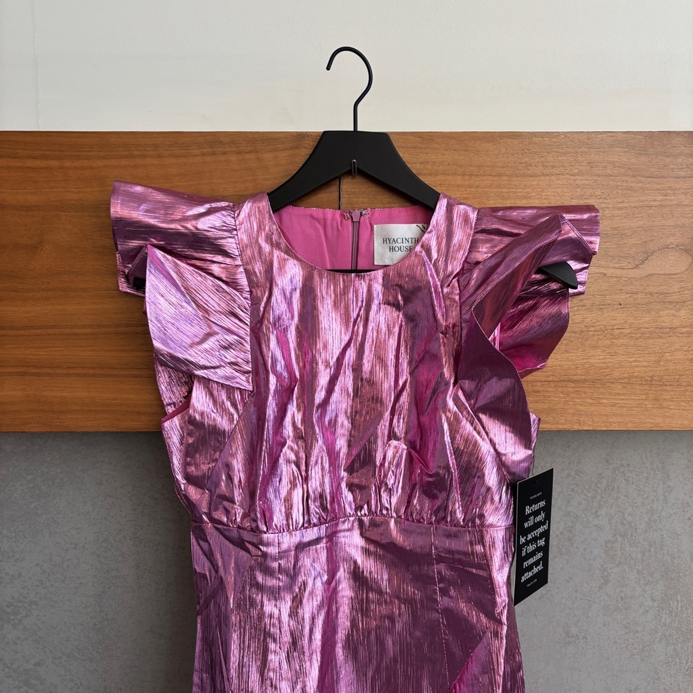 NWT HYACINTH HOUSE Pink Plisse Coolidge Mini Dress, Size XS - Picture 7 of 16